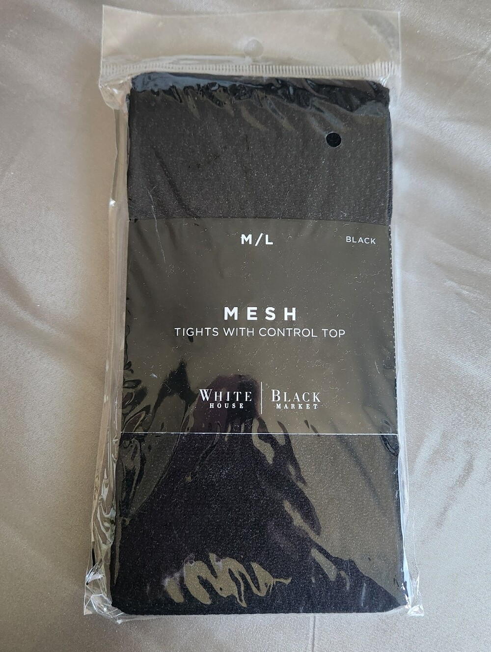NWT White House Black Market Black Mesh Tights with Control Waist